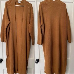 Top Shop - Dark Camel Long Sweater Duster - Sz 8-10